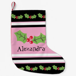 Personalisierte Niedliche Holly & Berries Kleiner Weihnachtsstrumpf