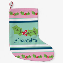Personalisierte Niedliche Holly & Berries Kleiner Weihnachtsstrumpf