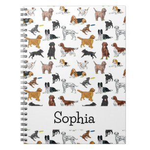 Personalisierte Niedliche Hunde - Illustrationsmus Notizblock