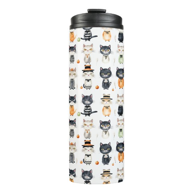 Personalisierte Niedliche Katze illustriert Tumble Thermosbecher (Vorderseite)