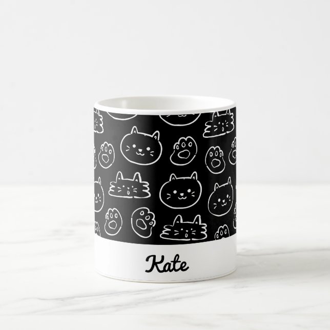 Personalisierte niedliche Katze Kaffeetasse (Mittel)