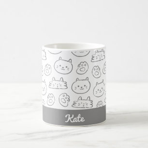 Personalisierte niedliche Katze Kaffeetasse