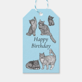 Personalisierte Niedliche Katze und Kittengeschenk Geschenkanhänger