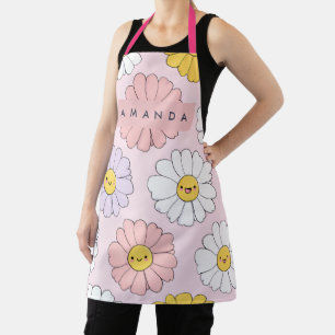 Personalisierte Niedliche Kawaii Pastel Daisy Blum Schürze