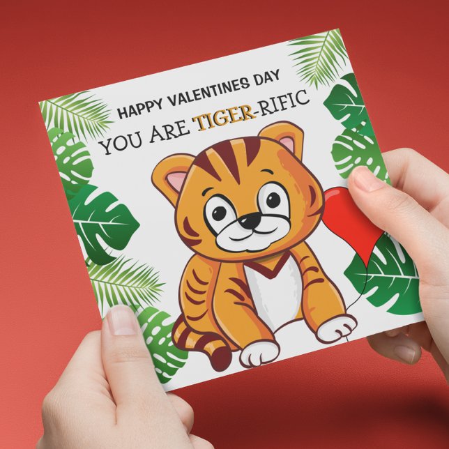 Personalisierte Niedliche Kinder Tiger-Valentinsta Feiertagskarte (Von Creator hochgeladen)