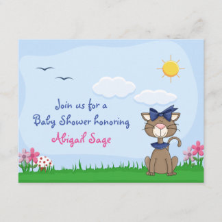 Personalisierte Niedliche Kitty Cat Kinderdusche E Einladung