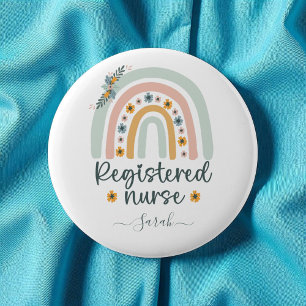 Personalisierte Niedliche Krankenschwester mit Nam Button