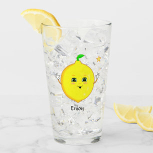 Personalisierte Niedliche Lemon & Star Glas
