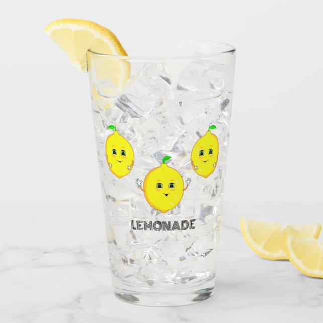 Personalisierte Niedliche Lemonen Glas (Vorderseite Ice)