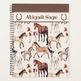 Personalisierte Niedliche Mares und Foals Pferd Planer