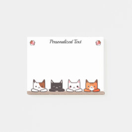 Personalisierte Niedliche Neugierige Katzen Post-it Klebezettel
