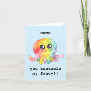 Personalisierte niedliche Oktopusvalentine Karte