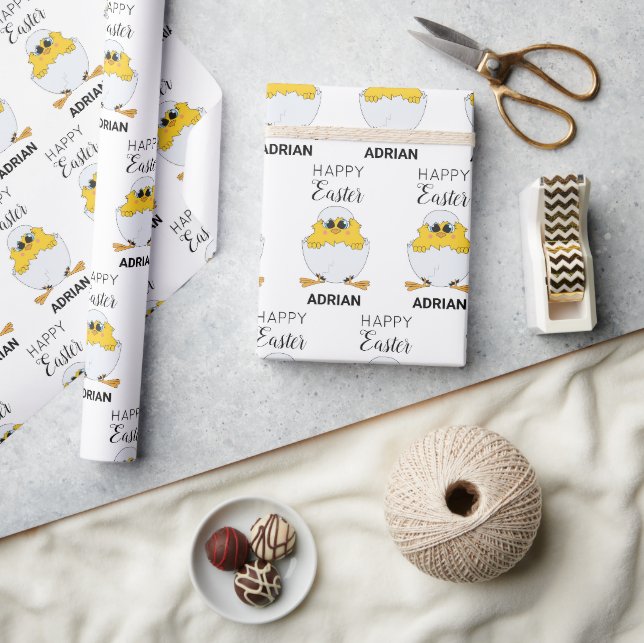 Personalisierte Niedliche Ostereier & Kick Happy O Geschenkpapier (Kunsthandwerk)