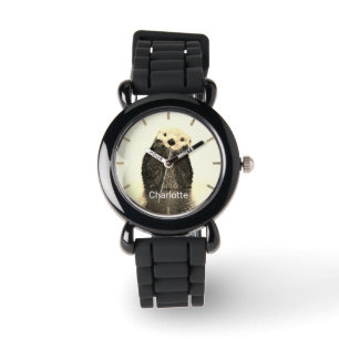 Personalisierte Niedliche Otter gmädchenhafte Uhr