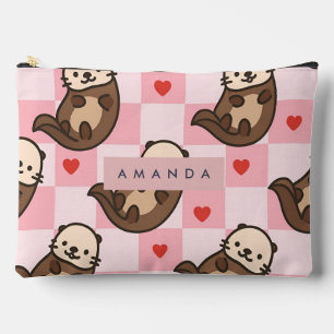 Personalisierte Niedliche Otter-Liebe mit Herzmust Zubehörtasche