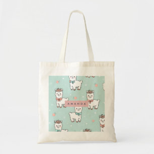 Personalisierte Niedliche Pastel Alpaca Muster Tragetasche