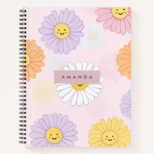 Personalisierte Niedliche Pastel Daisy Blume Notizbuch