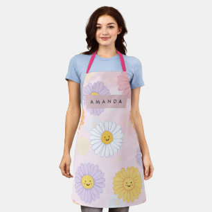 Personalisierte Niedliche Pastel Daisy Blume Schürze