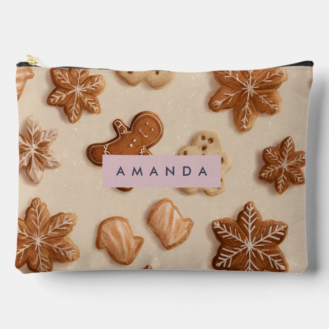 Personalisierte Niedliche Pastel Gingerbrot Cookie Zubehörtasche (Vorderseite)