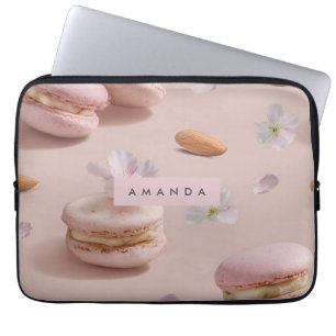 Personalisierte Niedliche Pastel Macaron Almond Bl Laptopschutzhülle