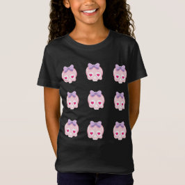 Personalisierte Niedliche Pastel Pink Skulls Hallo T-Shirt