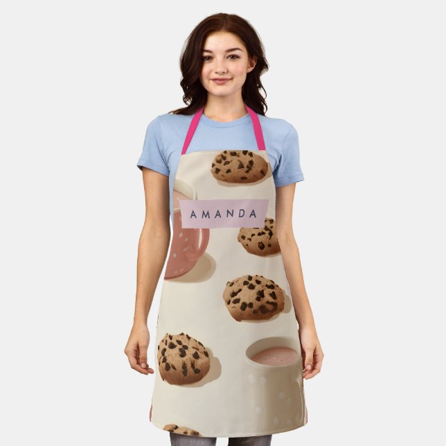 Personalisierte Niedliche Pastell-Cookies und Milc Schürze (Getragen)