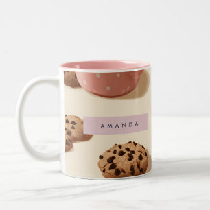 Personalisierte Niedliche Pastell-Cookies und Milc Zweifarbige Tasse