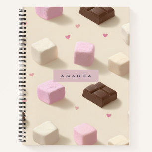 Personalisierte Niedliche Pastelschokolade und Mar Notizbuch