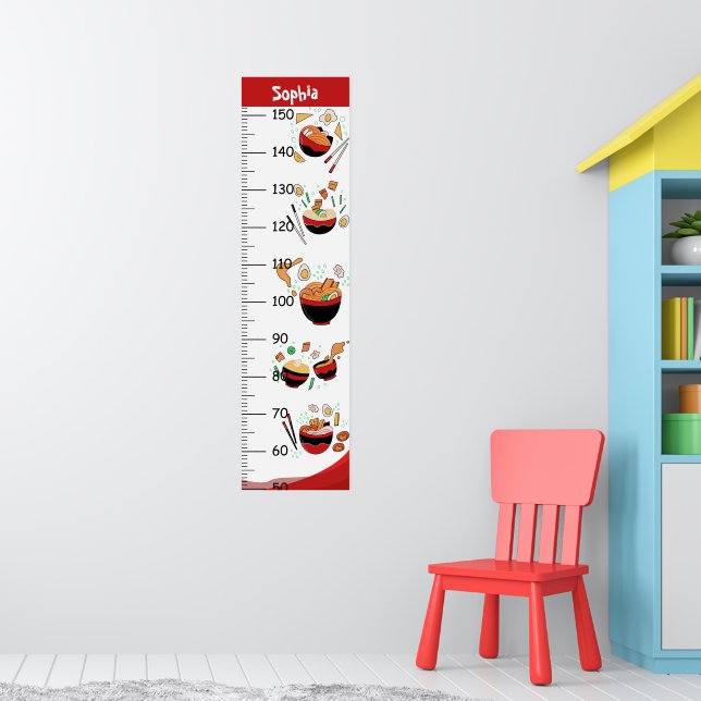 Personalisierte Niedliche Ramenwachstumskurve Poster (Kinderzimmer 1)