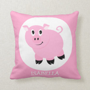 Personalisierte Niedliche Rosa Cartoon Girls Kissen