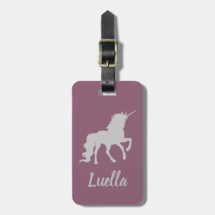 Personalisierte Niedliche rosa Kinder Einhorngepäc Gepäckanhänger