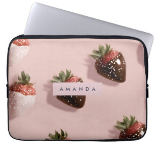 Personalisierte Niedliche Rosa Schokolade gedippt  Laptopschutzhülle