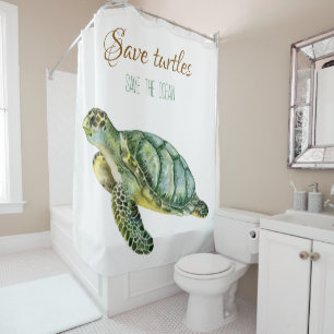 Personalisierte niedliche Schildkröte Nautic Duschvorhang