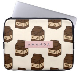 Personalisierte Niedliche Schokolade Milchkarton Laptopschutzhülle