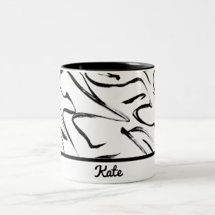 Personalisierte niedliche Schwarzweißfarben und We Zweifarbige Tasse