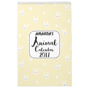 Personalisierte Niedliche Tiere 2017 Kalender