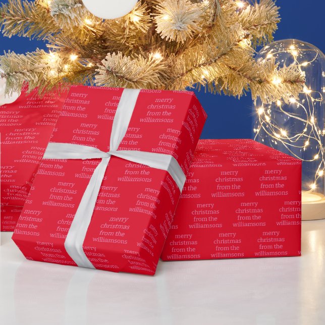 Personalisierte Niedliche Typografie Rosa Weihnach Geschenkpapier (Feiertage)