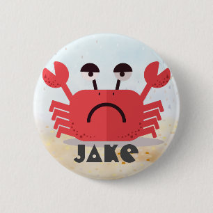 Personalisierte Niedliche und einfache Crabby-Krab Button