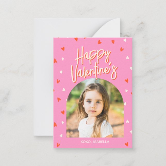 Personalisierte Niedliche Valentine Foto Klassenzi Mitteilungskarte (Vorderseite)
