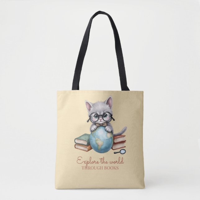 Personalisierte Niedliche "Wander Cat" Tasche (Vorderseite)