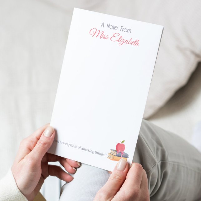 Personalisierte Niedliche Wasserfarbe ein Hinweis  Post-it Klebezettel (A personalized teacher appreciation notepad, where you can custom all the text on the notepads.)