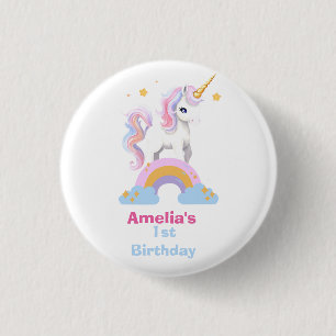 Personalisierte Niedliche Wasserfarbe Regenbogen E Button