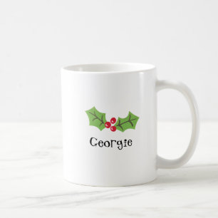 Personalisierte Niedliche Weihnachten & Berries Kaffeetasse