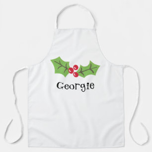 Personalisierte Niedliche Weihnachten & Berries Schürze