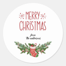 Personalisierte niedliche Weihnachten Runder Aufkleber