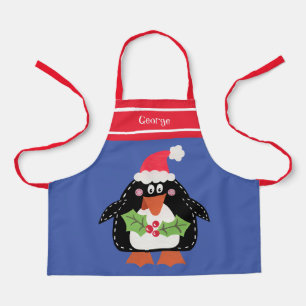 Personalisierte Niedliche Weihnachts-Penguin-Schür Schürze