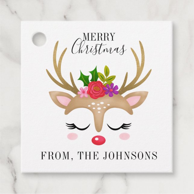 Personalisierte Niedliche Weihnachtsfeier Geschenkanhänger (Vorderseite)