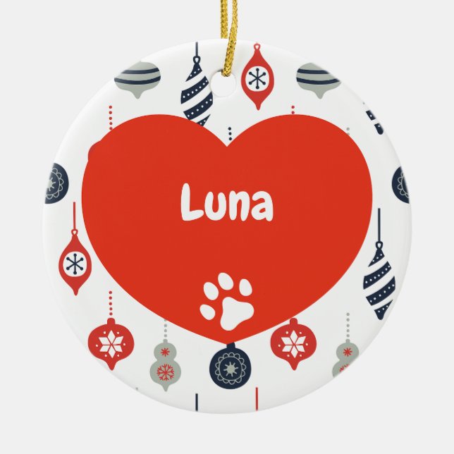 Personalisierte Niedliche Weihnachtskatzenverzieru Keramik Ornament (Vorne)