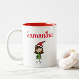 Personalisierte Niedliche Weihnachtskids Heiße Sch Zweifarbige Tasse