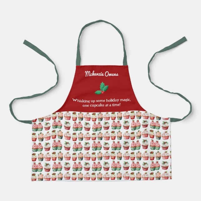 Personalisierte Niedliche Weihnachtskuchen Kid's S Schürze (Vorderseite)
